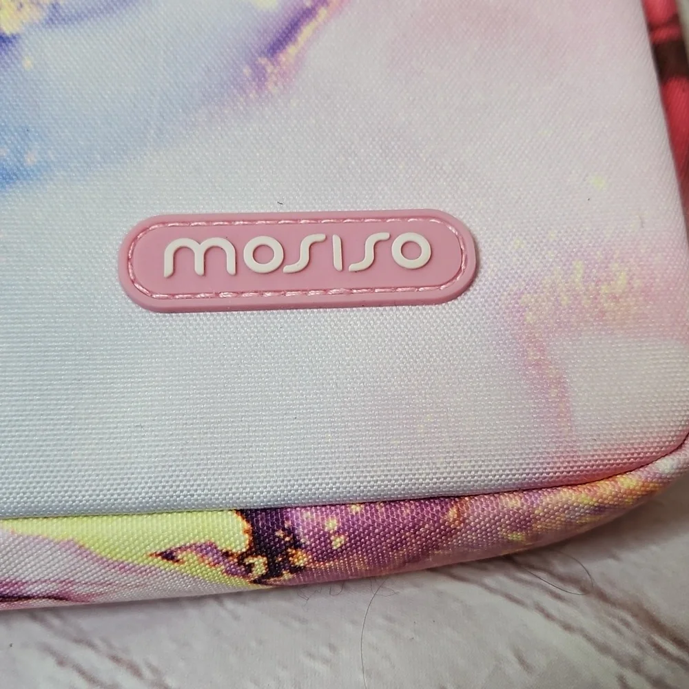 Mosiso Pink/Blue/Yellow Marbled Canvas Laptop Sleeve